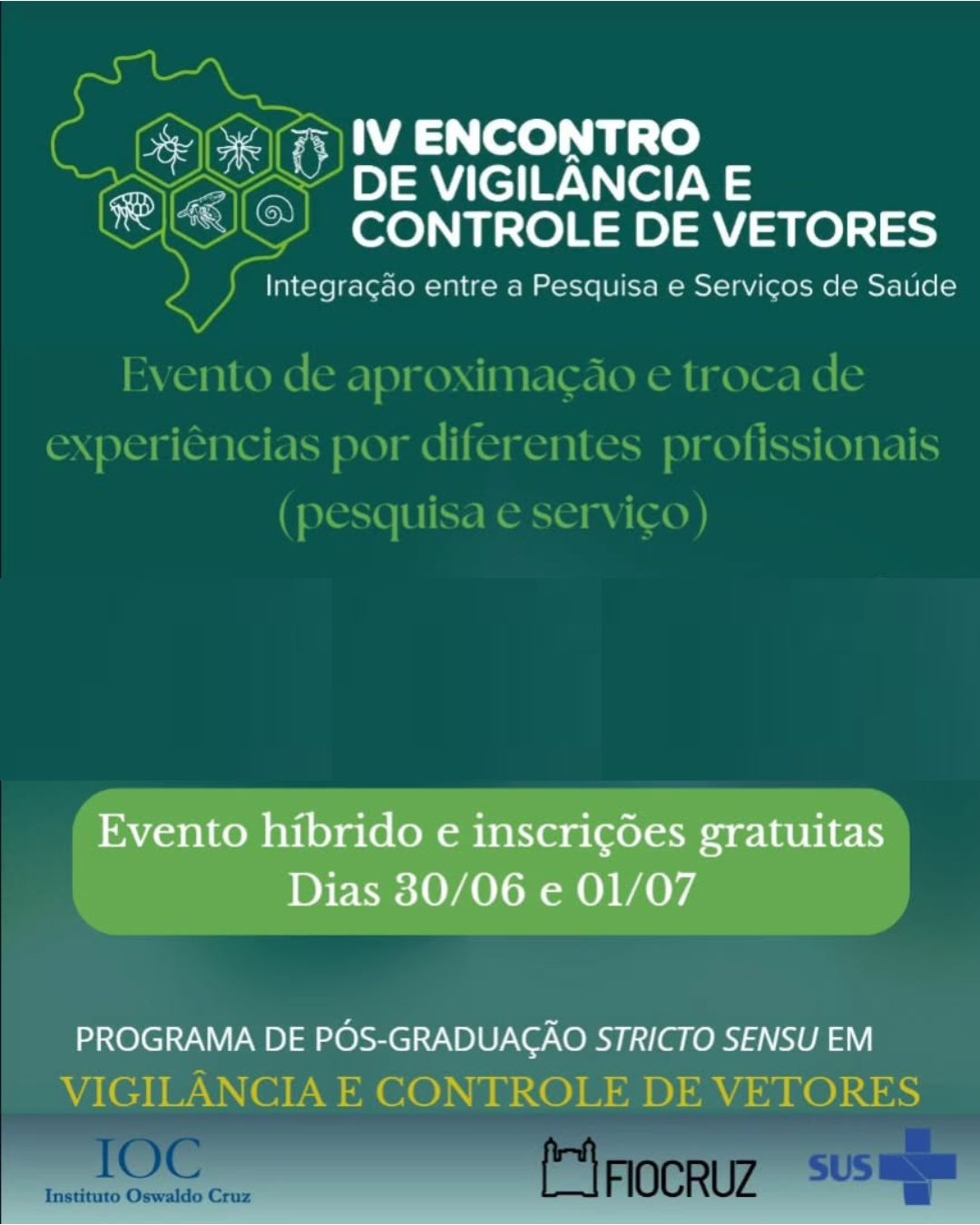 IV Encontro de Vigilância e Controle de Vetores: inscrições até 30/6 
