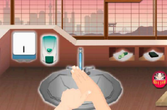 Higienização das mãos é foco em jogo de simulação de culinária japonesa