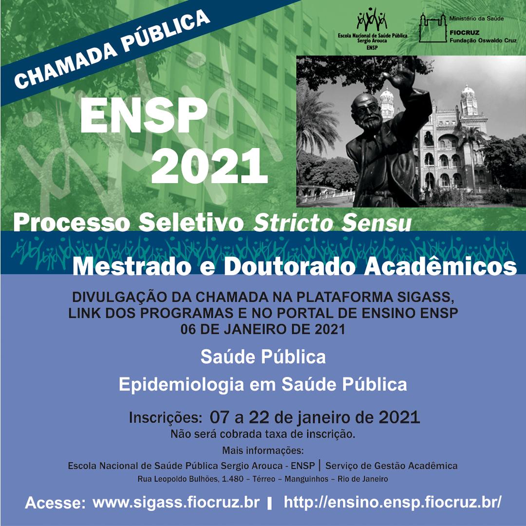Saúde Pública e Epidemiologia em Saúde Pública: inscrições abertas para mestrado e doutorado 2021