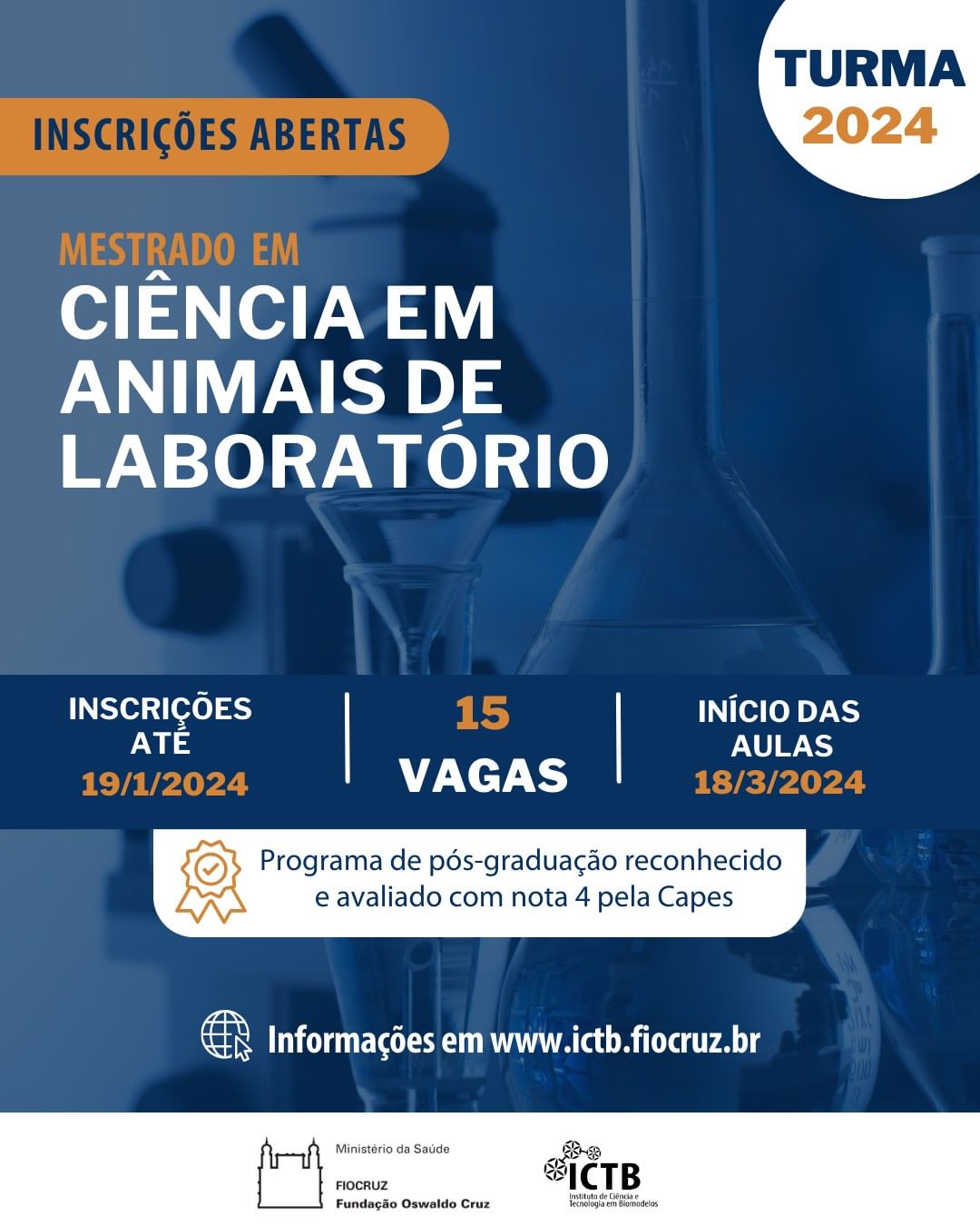 INSCRIÇÕES ABERTAS Inscreva-se já! De 26/10 até as 15h do dia 30