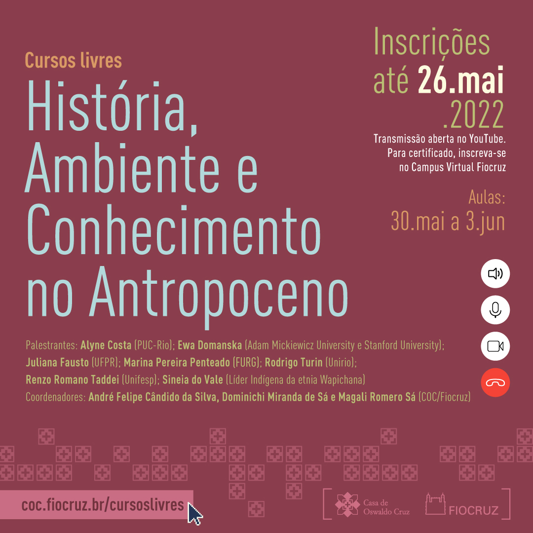 COC oferece 3ª edição do minicurso História, Ambiente e Conhecimento no Antropoceno