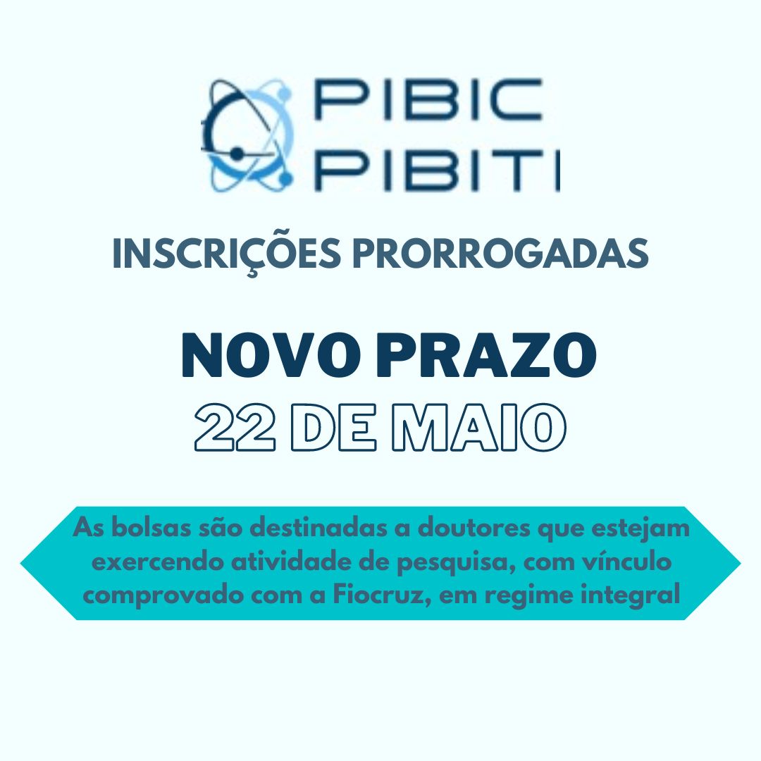 Prazo de inscrições para Pibic e Pibiti prorrogado até 22/5. Não perca!
