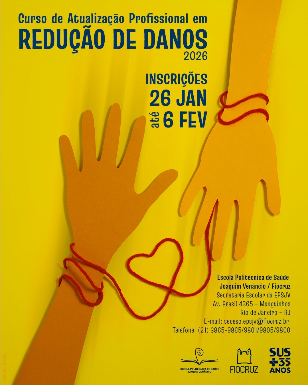 Inscrições abertas para Curso de Atualização Profissional em Redução de Danos 2026