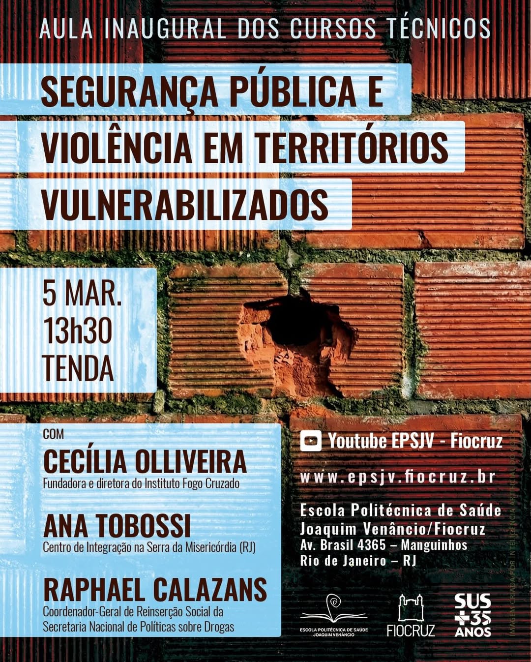 Aula inaugural debate segurança pública e violência urbana em territórios vulneráveis