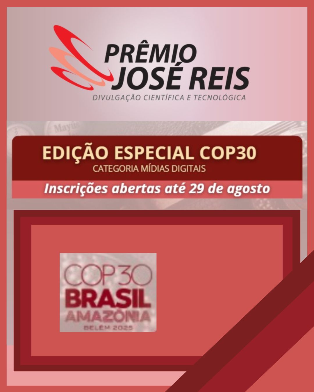 Prêmio José Reis de Divulgação Científica e Tecnológica terá edição especial para a COP30