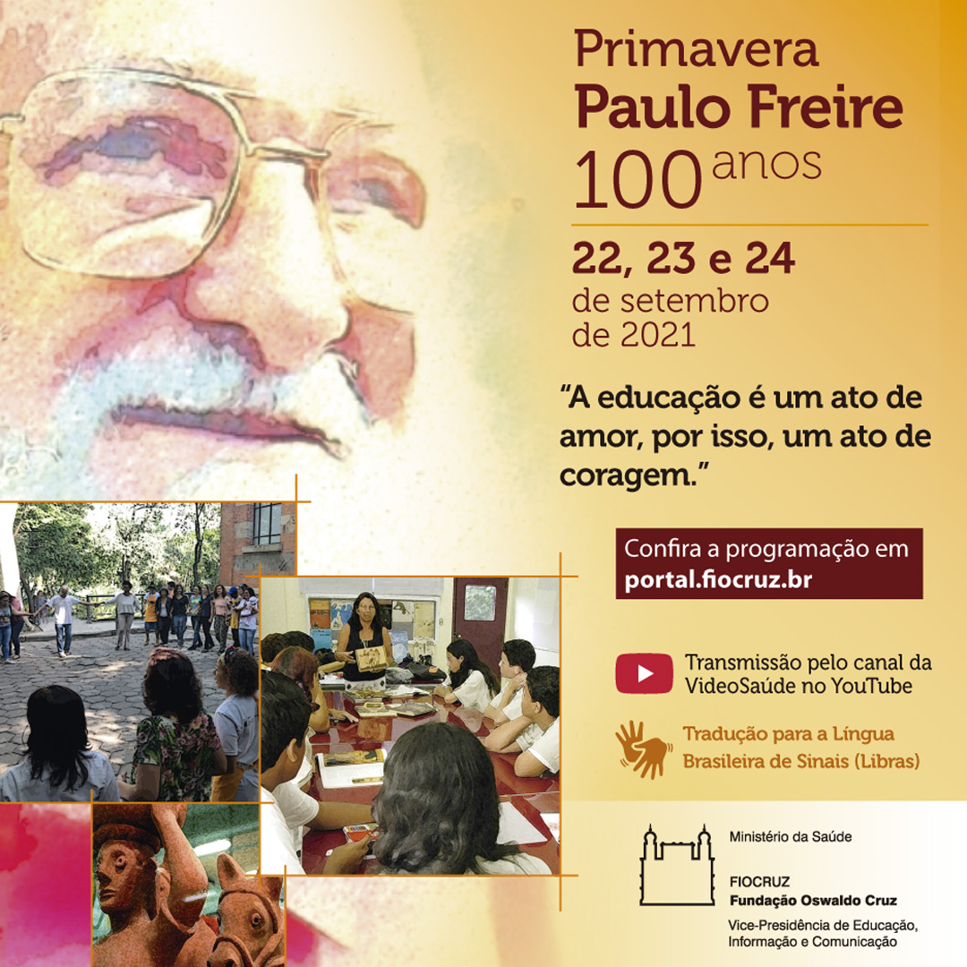 Encontro virtual celebrará centenário de Paulo Freire - Inscrição abertas até 21/9