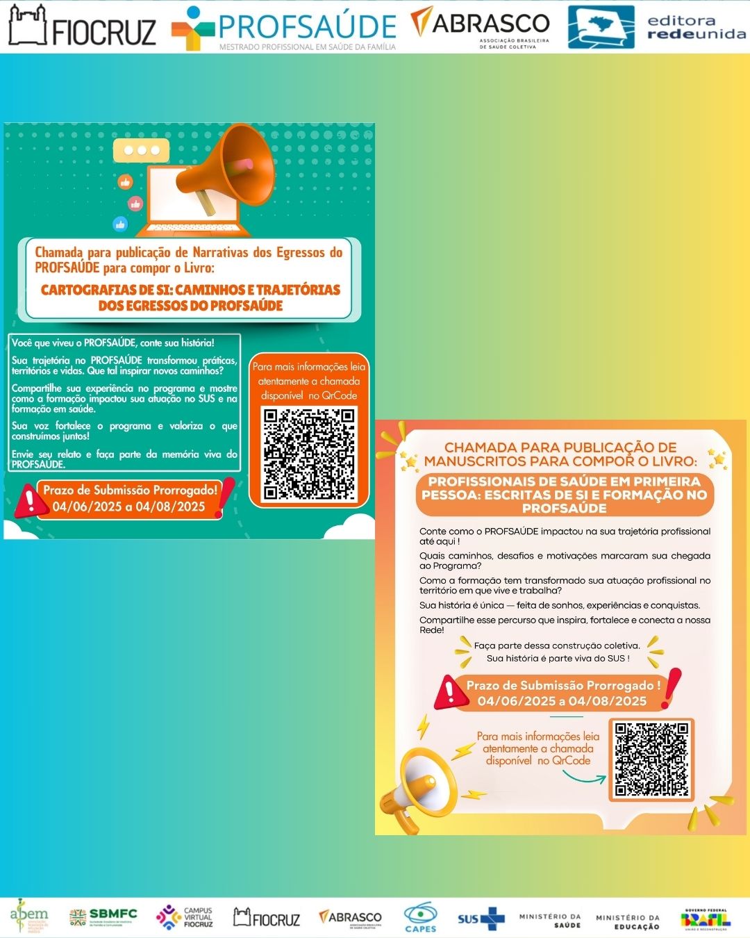 ProfSaúde: chamadas abertas para publicação de manuscritos até 4/8