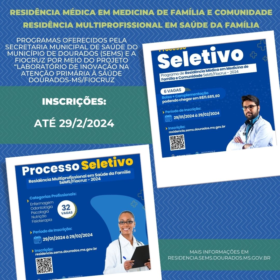 Residência Médica e Multiprofissional 2024: inscrições abertas para programas em Mato Grosso do Sul