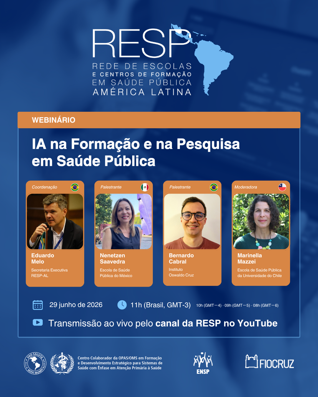 RESP-AL promove webinário sobre inteligência artificial na formação e na pesquisa em saúde pública