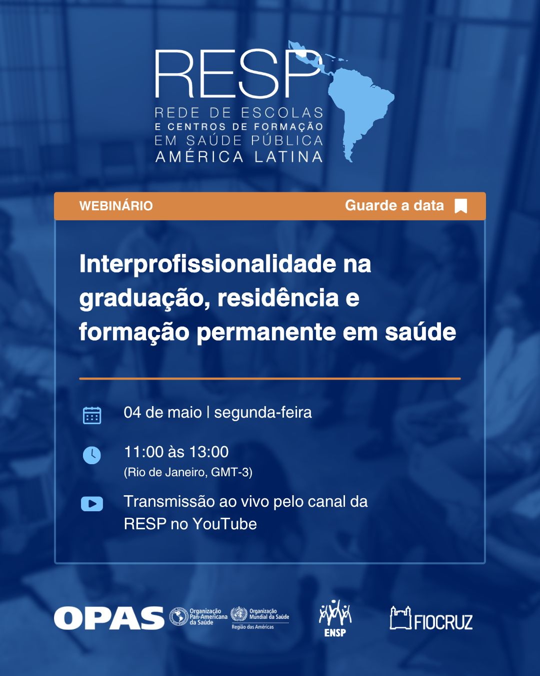 RESP-AL promove webinário sobre interprofissionalidade na formação em saúde