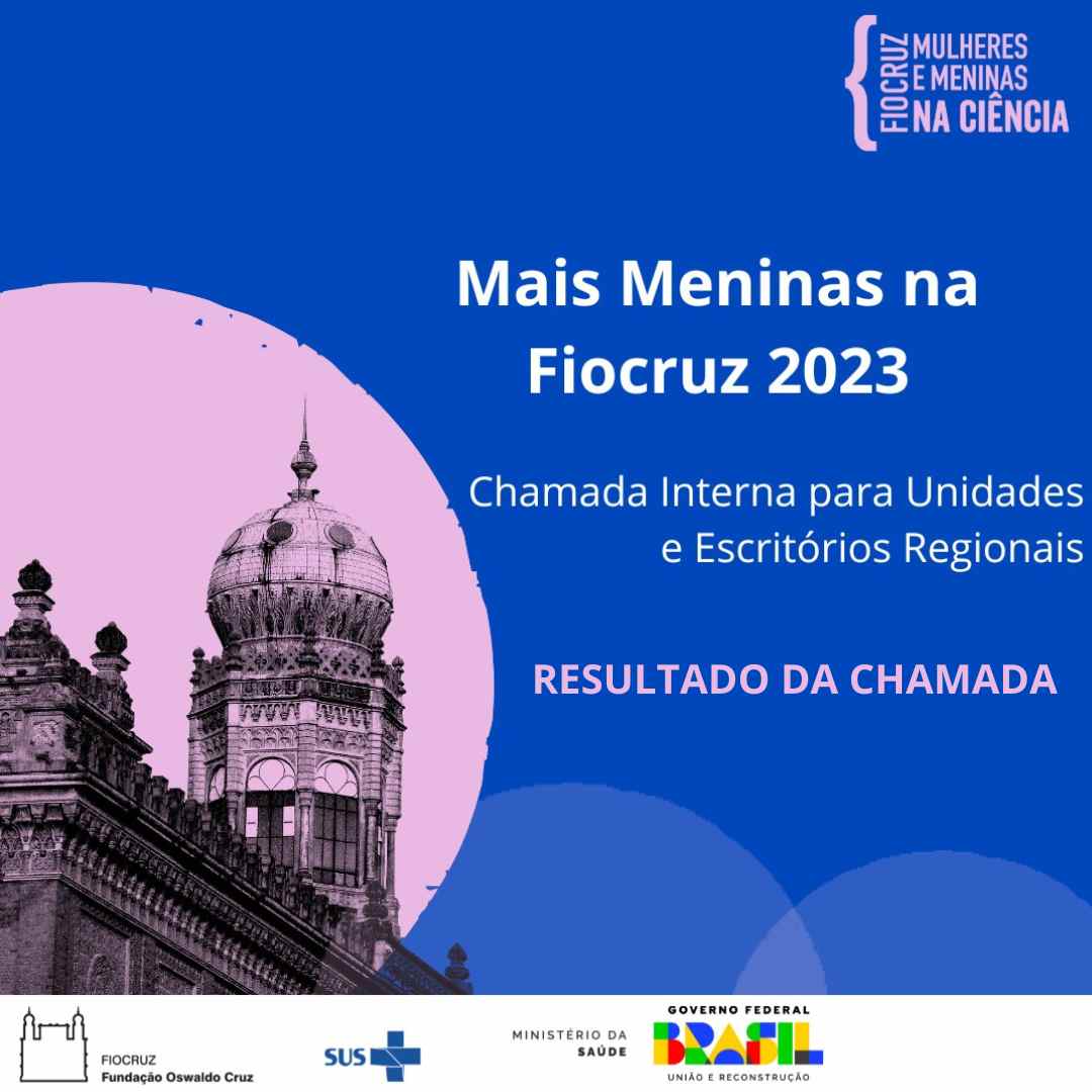 Confira o resultado da chamada Mais Meninas 2023 voltada a regionais da Fiocruz