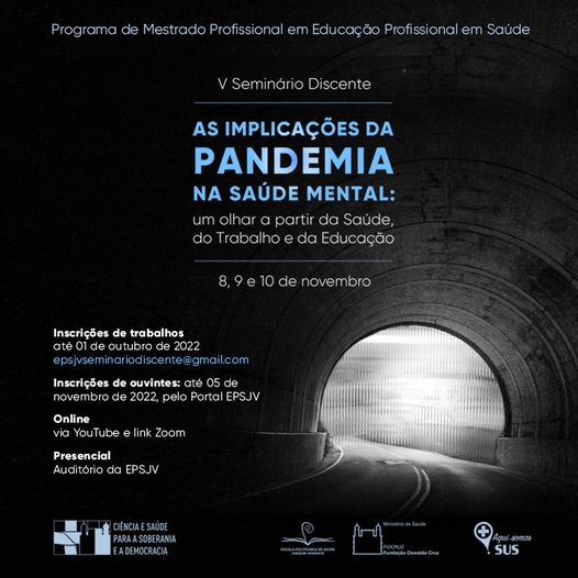 Inscrições abertas para seminário 'As implicações da pandemia na saúde mental'