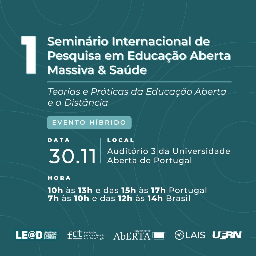 Seminário Internacional de Pesquisa em Educação Aberta Massiva e Saúde acontece em 30/11