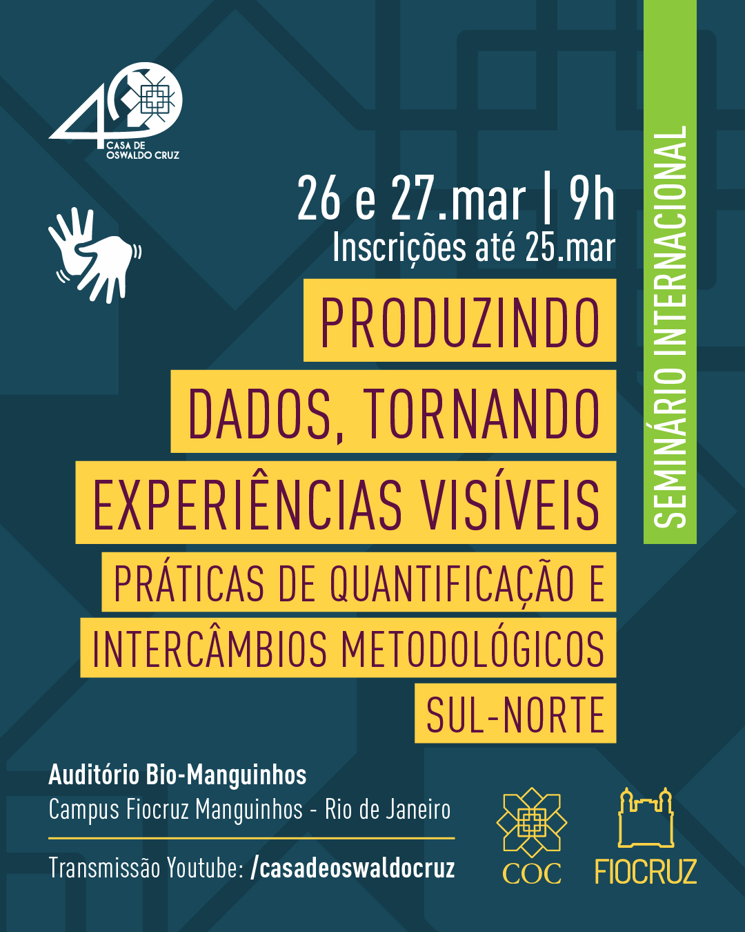 Seminário internacional discute produção de dados em territórios marcados pela violência