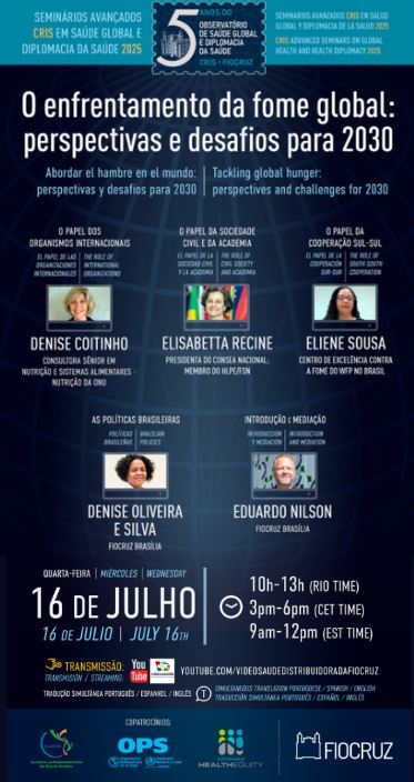 Fiocruz promove debate sobre estratégias para combater a fome global até 2030