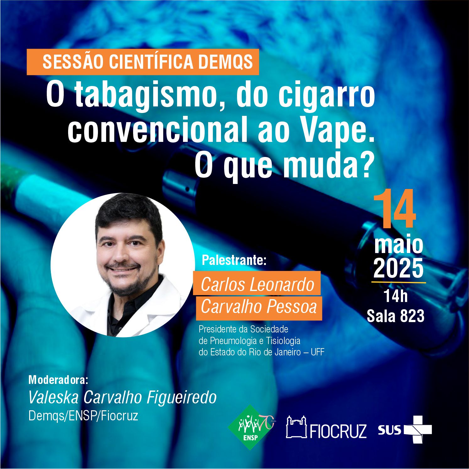 'Tabagismo: do cigarro convencional ao vape' será tema de sessão científica