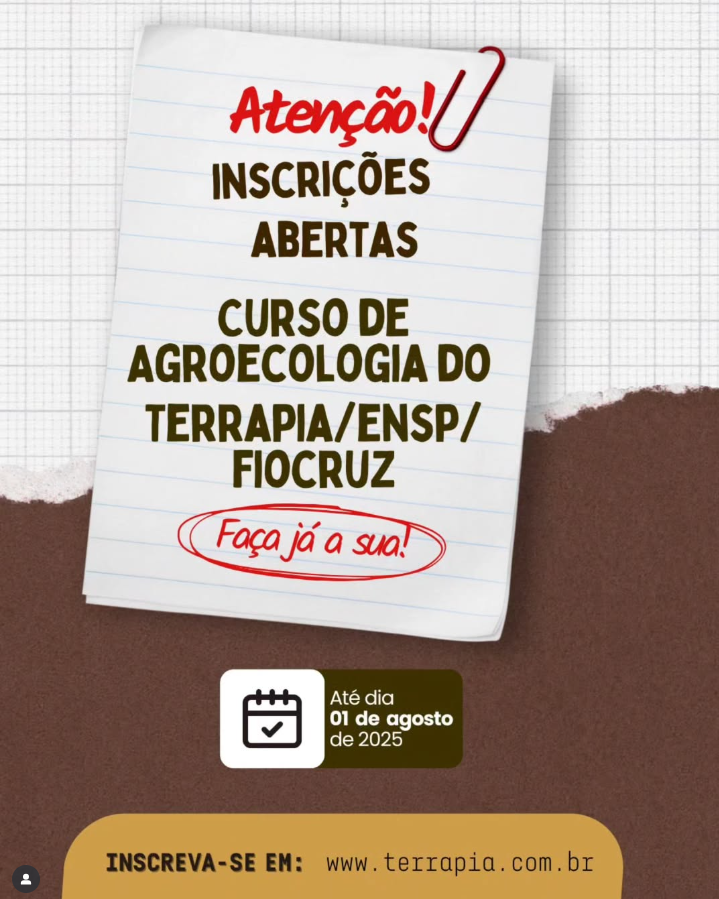Inscrições abertas para o Curso de Agroecologia do Terrapia