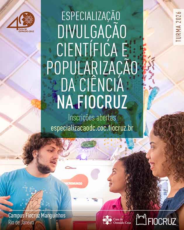 Especialização em Divulgação e Popularização da Ciência: inscrições até 16/1/2026
