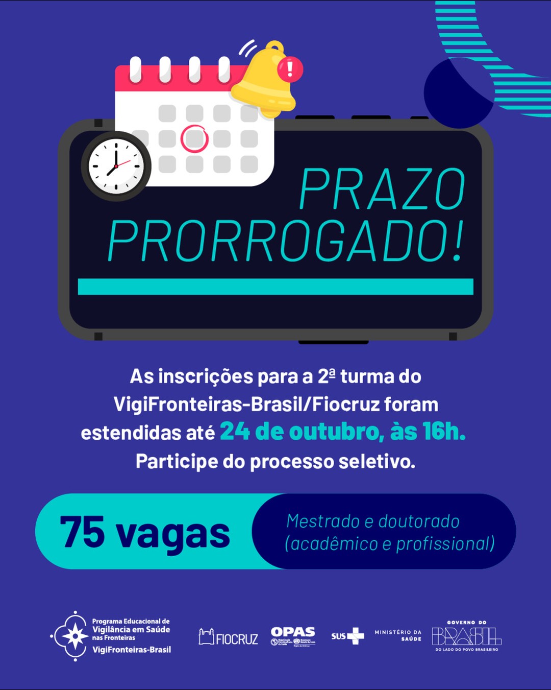 Prazo de inscrição da 2ª turma VigiFronteiras-Brasil/Fiocruz prorrogado até 24 de outubro