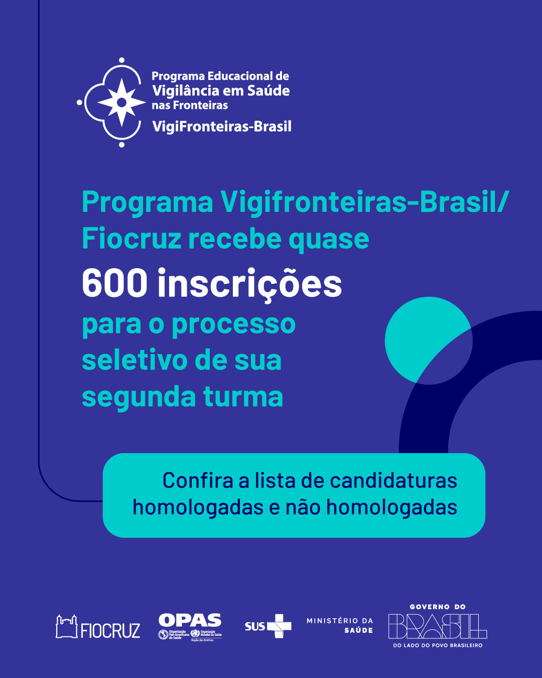 Programa VigiFronteiras-Brasil/Fiocruz recebe quase 600 candidaturas para o processo seletivo de sua segunda turma