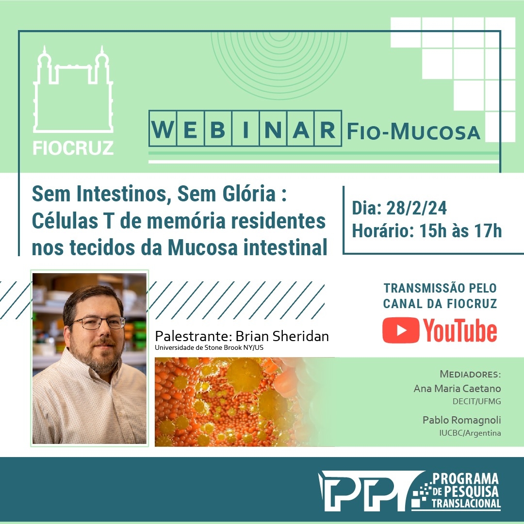 Webinário debate o papel das Células T na saúde da mucosa intestinal 