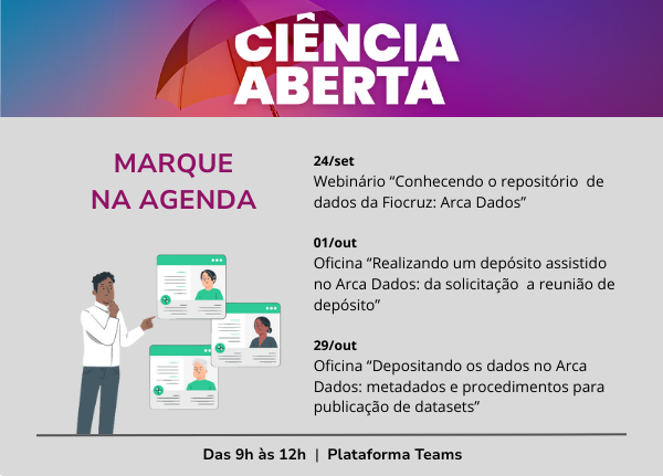 Webinários e oficinas sobre o Arca Dados com datas marcadas