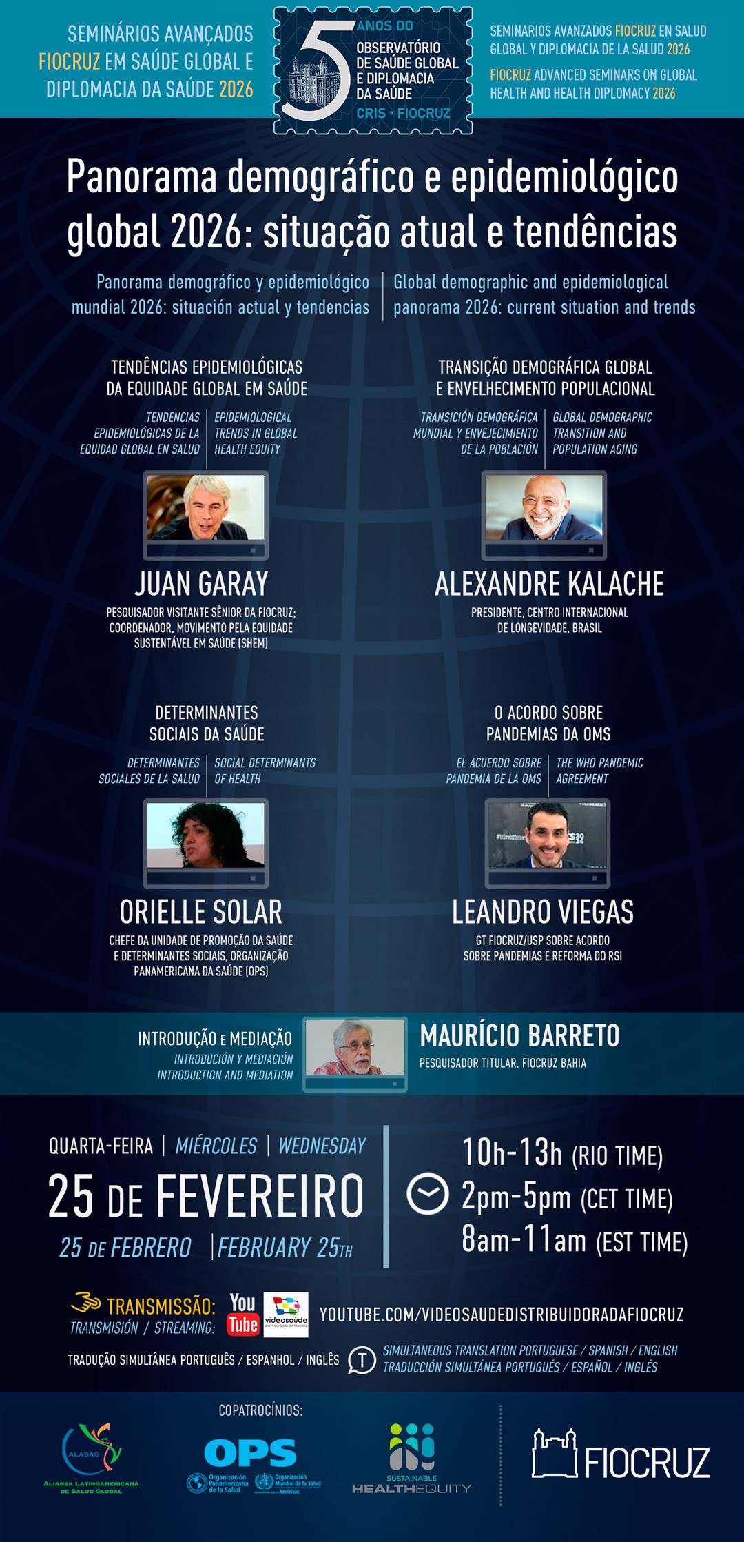 Seminário analisa tendências demográficas e epidemiológicas globais